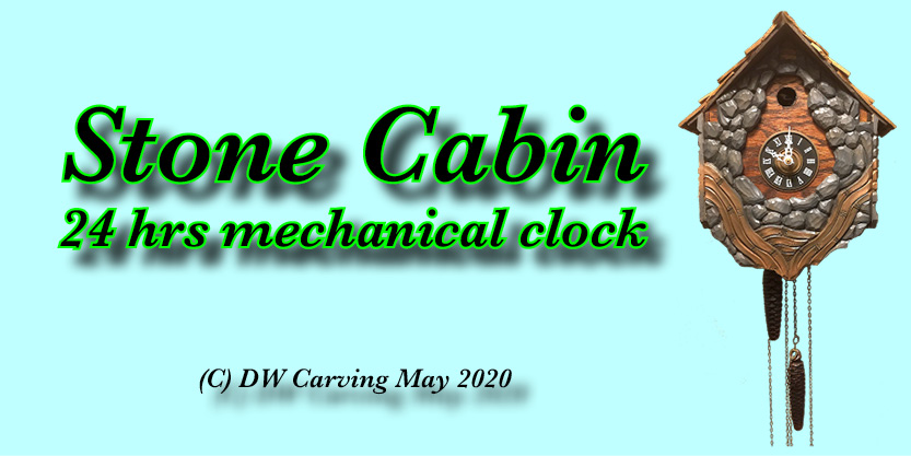Stone Cabin 24 hrs mechanical clocks